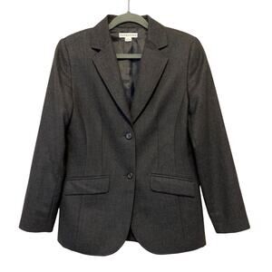 Pendleton Charcoal Grey 100% Virgin Wool Blazer Women Sz 6 Lined Jacket EUC USA